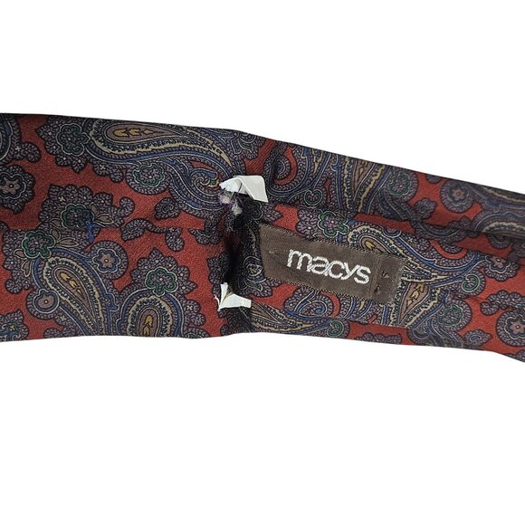 Vintage Liberty Of London Paisley Silk & Wool Blend Tie Red & Blue Pattern Mens‎ - Picture 5 of 9